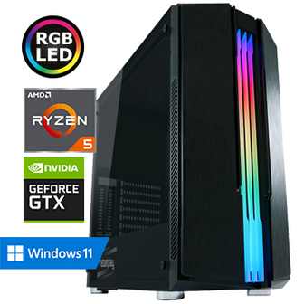 REBELPLAY Game PC - Ryzen 5 4500 - GTX 1650 - 32GB RAM - 500GB M.2 SSD - 2TB HDD - RGB - WiFi - Bluetooth (RP-374609)